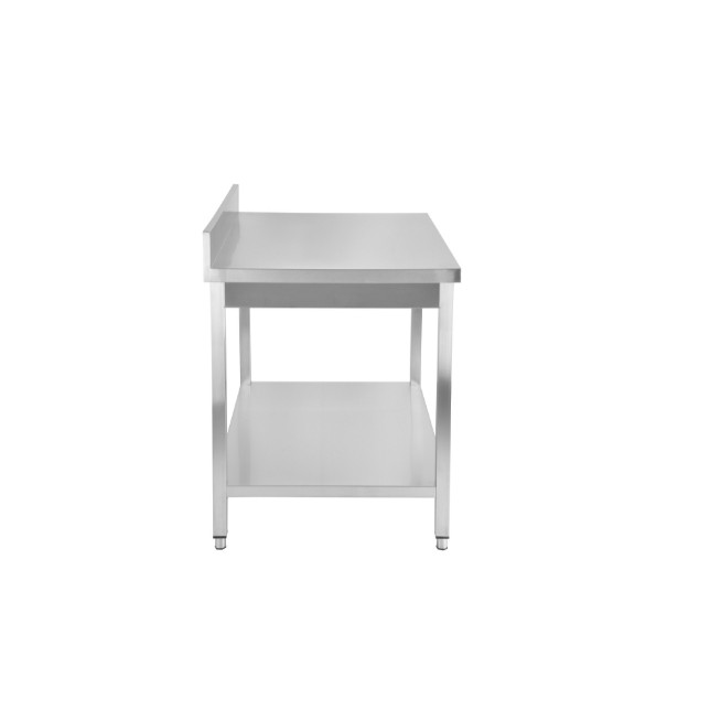 Rozsdamentes asztal alsópolc hátsó felhajtás 40x60 RMA4060APHF